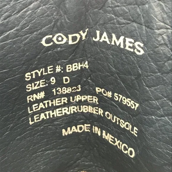 Cody James Bull Shoulder Mens Black Gray Leather Western Boots Mens 9 D BBH4 - Picture 8 of 13